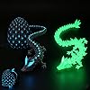 1 Dragon Eggs with 2 Dragon Inside, 3D Printed Dragon, Creative Desk Decor for Home and Office, Fantasy Collectible with Night Glow Feature, Set Includes Two 22 Cm Glowing Dragons and One 8 Cm Egg 