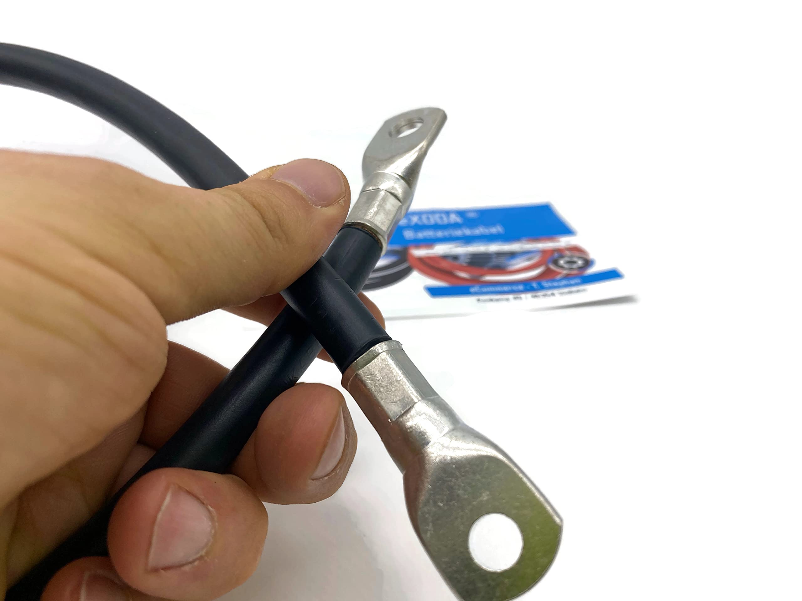 eXODA Batteriekabel 50 mm² 75cm M10 e M8 nere per auto moto barca resistente al calore cavo in rame 99 9 alta qualitá prodotto in Germania