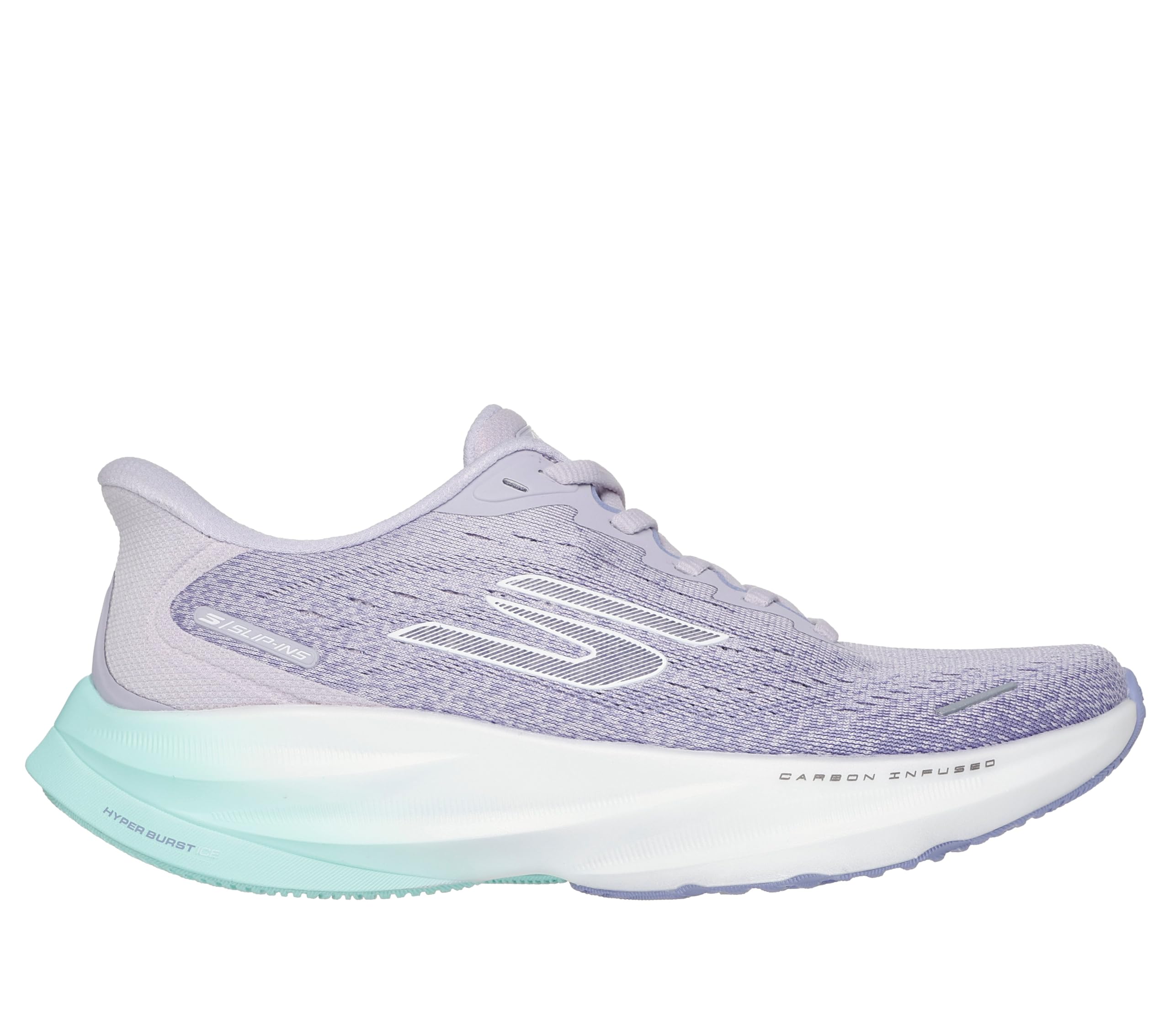 Skechers Women's Aero Spark Slip Ins Running Trainer, Purple/Aqua, 5.5 UK
