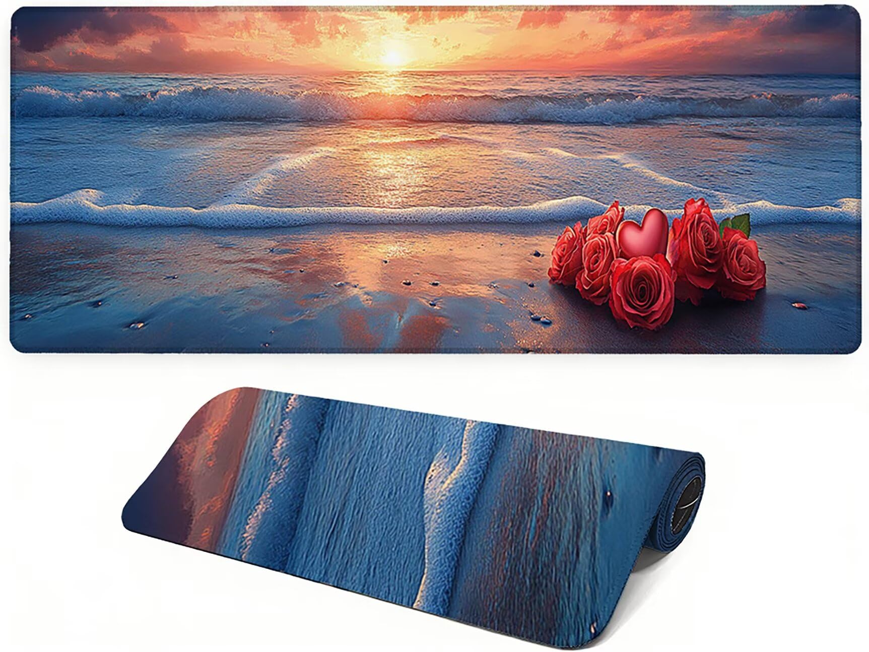 Lejnlnng Podkładka pod mysz do gier XXL, 160 x 80 cm - duża ocean mata na biurko, wodoodporna podkładka pod mysz XL fabryka, antypoślizgowa gumowa podkładka pod mysz z przeszytymi krawędziami do biura