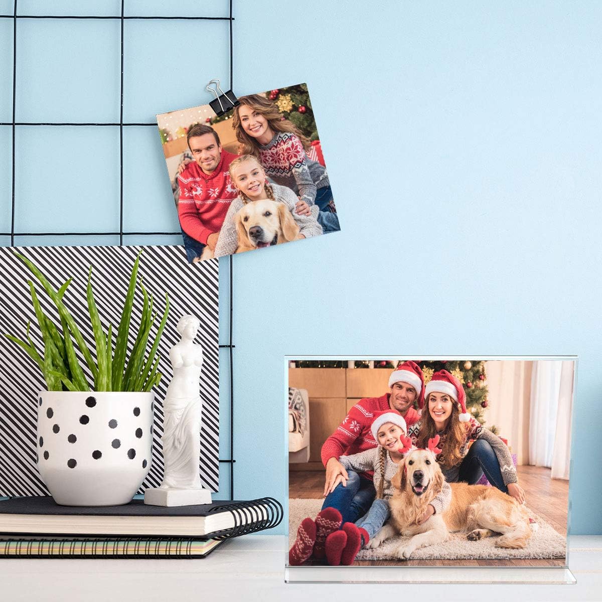 Bеѕt Quаlіtу 🔥 NIUBEE Acrylic Sign Holder 8.5x11 Inches 6 Pack Horizontal, T Shape Double Sided Clear Frames, Plastic Paper Flyer Display Holder, Document Menu Table Stand for Office, Store -Landscape