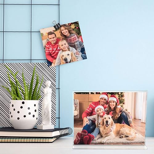 Miniatura 7 de NIUBEE Soporte acrílico para letreros de 8.5 x 11 pulgadas, paquete de 6 marcos transparentes horizontales, en forma de T, soporte de exhibición