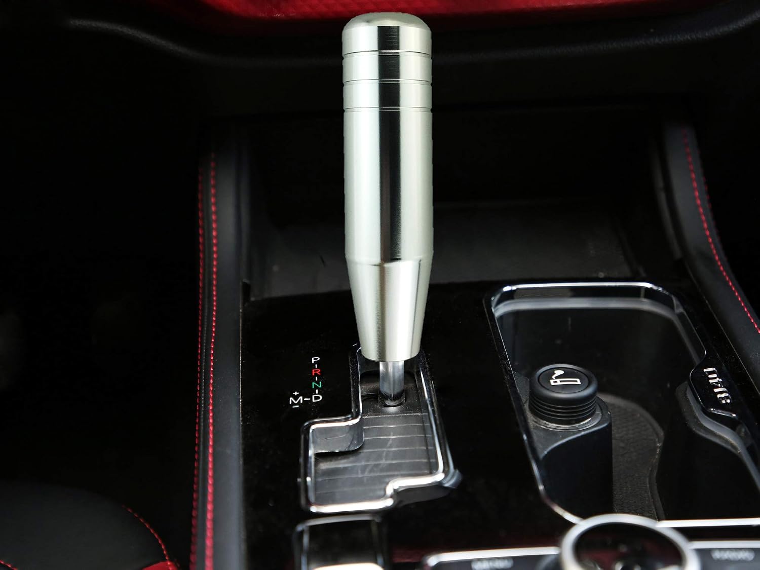 Abfer 5" Heavy Weighted Shifter Knob, Aluminum Alloy Car Gear Lever Stick Shift Handle Fit Most Automatic Manual Vehicle (Silver)