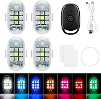 Vista 10 de SEISSO Paquete de 2 luces estroboscópicas LED inalámbricas con control remoto anticolisión, carga USB, kit de luces de emergencia para drones, luces