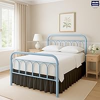 Vista 2 de Falda de cama Cottingon Twin de 12 pulgadas de caída con esquinas divididas, 100% microfibra suave y elegante, volante antipolvo con plataforma