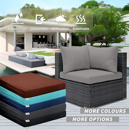 Miniatura 5 de FINCATI Paquete de 14 fundas de cojín de repuesto, 28 x 28 pulgadas, olefina, resistentes al agua, con cremallera, fundas de cojín para respaldo de