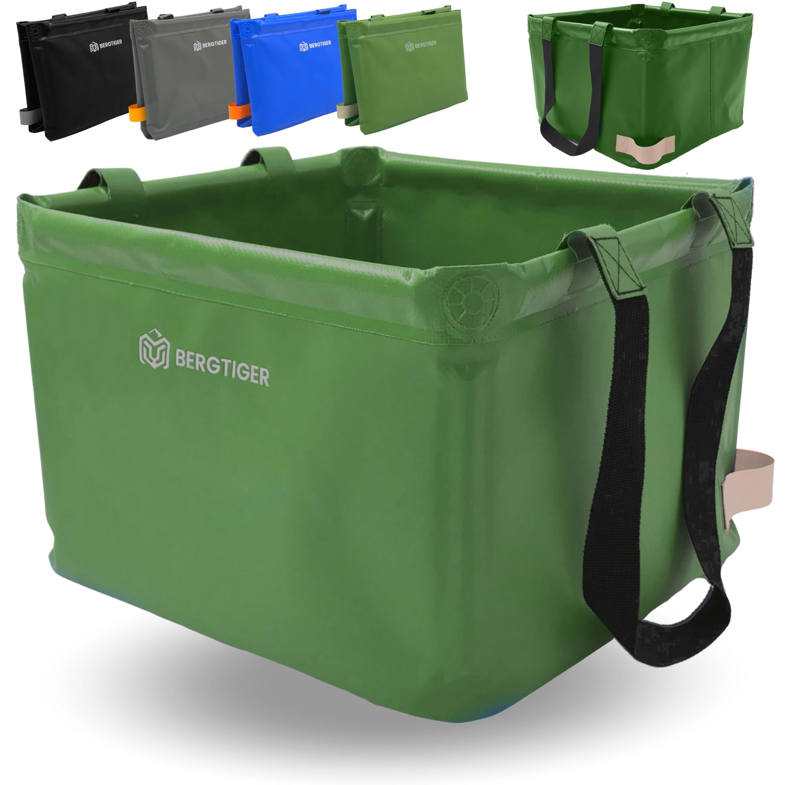 BERGTIGER® Faltschüssel Camping 18/22/26L mit EXTRA GRIFF I Faltbare Outdoor Spülschüssel & Spülwanne I Waschschüssel faltbar zum Abwaschen I robustes Camping Zubehör
