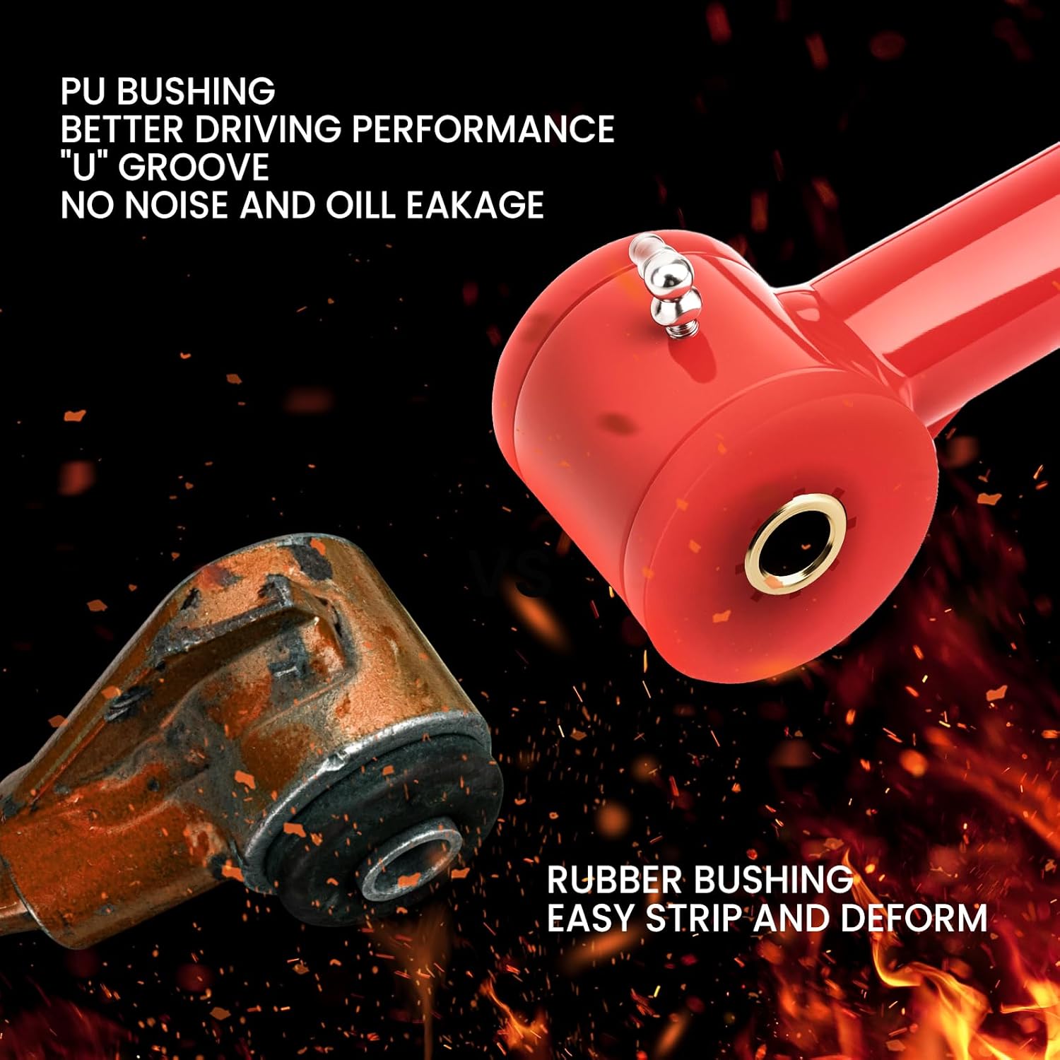 2-4" Front Upper Control Arms Compatible with F-150 2004-2020, Expedition Lincoln Navigator 2007-2015, Lincoln Mark LT w/Ball Joint 2006-2008 Replacement Factory/Stock Suspension Arms, Red