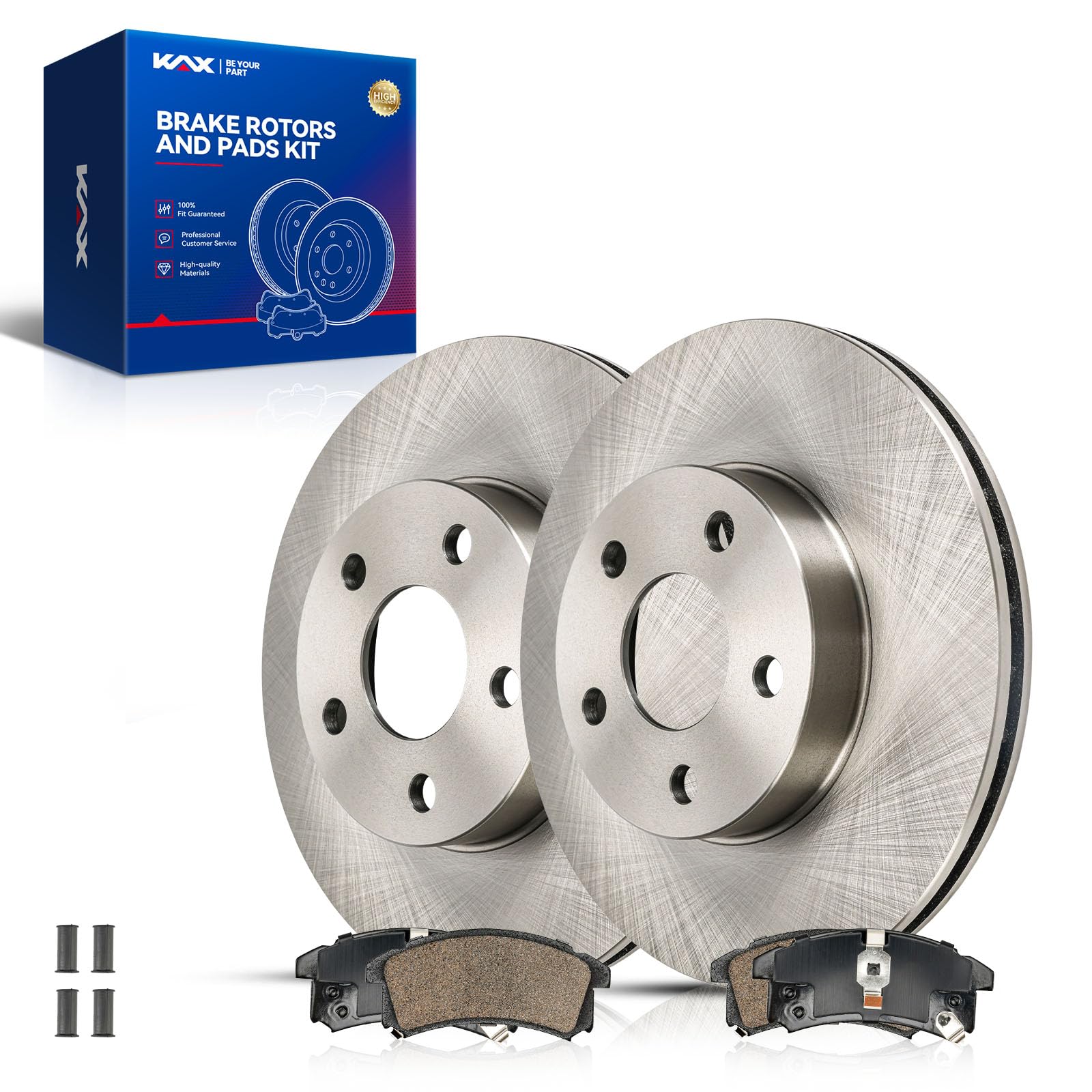 KAX Front Brake Kit, OE Brake Rotors and Ceramic Brake Pads | Fits Chevrolet, Pontiac, Buick, Oldsmobile- Cavalier, Sunfire, Grand Am, Corsica, Skylark, Sunbird, Achieva, Beretta, Cutlass Calais