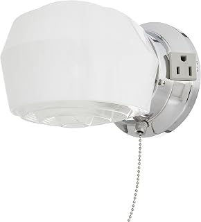 Boston Harbor 6890727 Dimmable Wall Light Fixture with Pull Chain, (1) 60/13 W, Medium, A19/CFL Lamp, Chrome