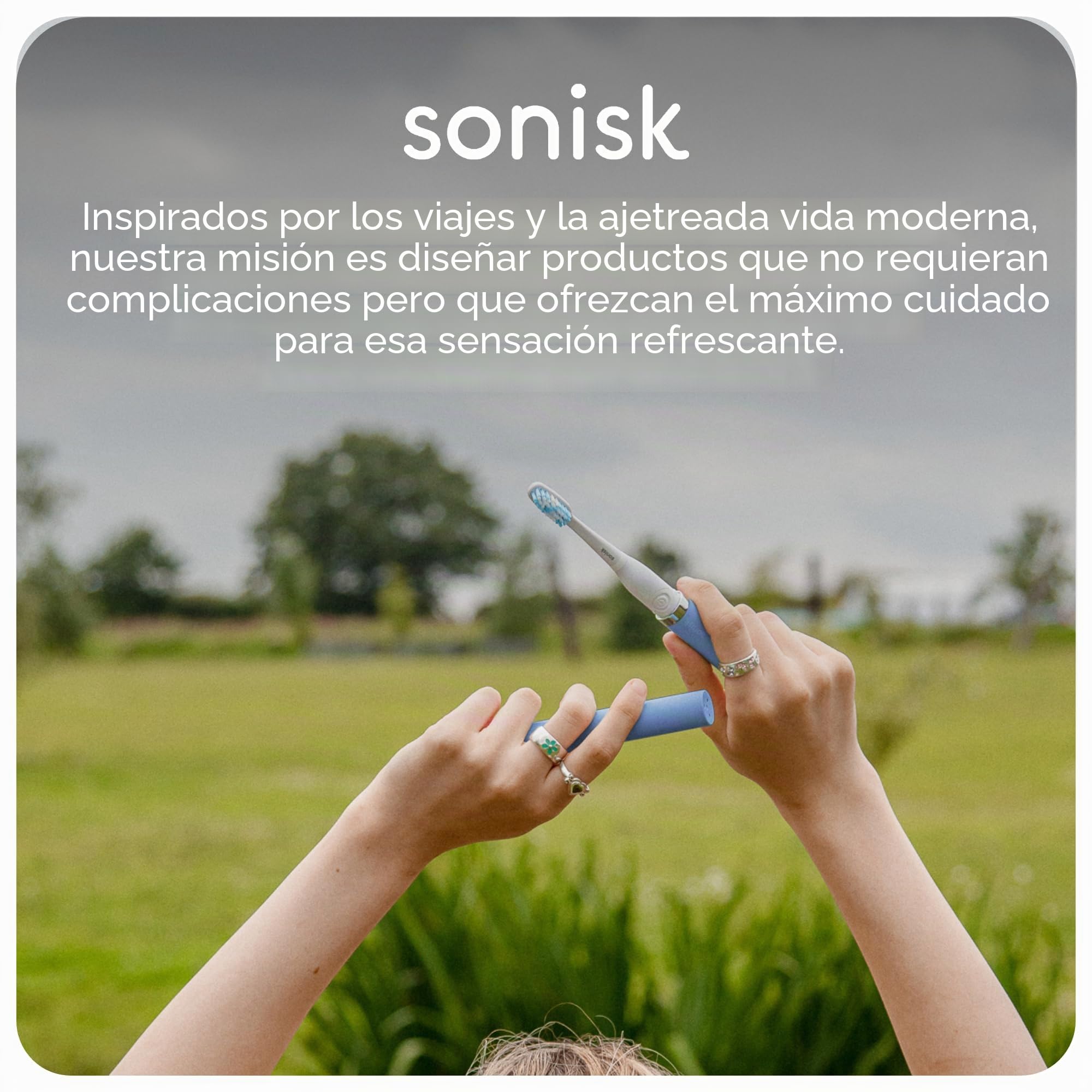 Sonisk Pulse | Cepillo de dientes eléctrico con pilas | Tecnología Sonic | 1 batería, 2 cabezales de cepillo, 31 000 movimientos por minuto, antimicrobiano, tamaño portátil, gold