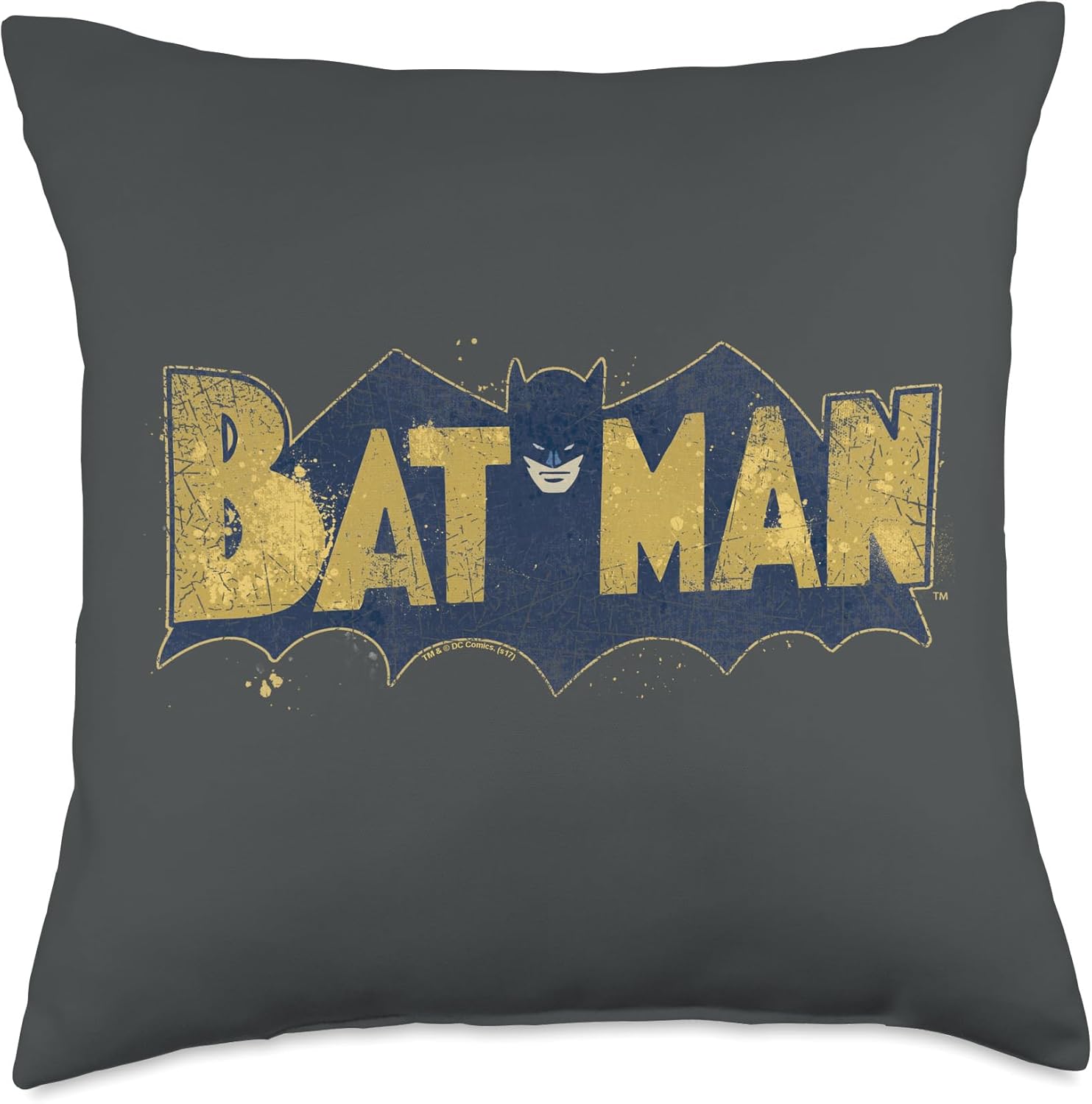 Batman Vintage Logo Splatter Throw Pillow