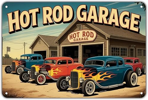 Letrero de metal para garaje con barra caliente, vintage, clásico, para jardín, patio, bar, porche, garaje, hogar, dormitorio, cocina, decoración,