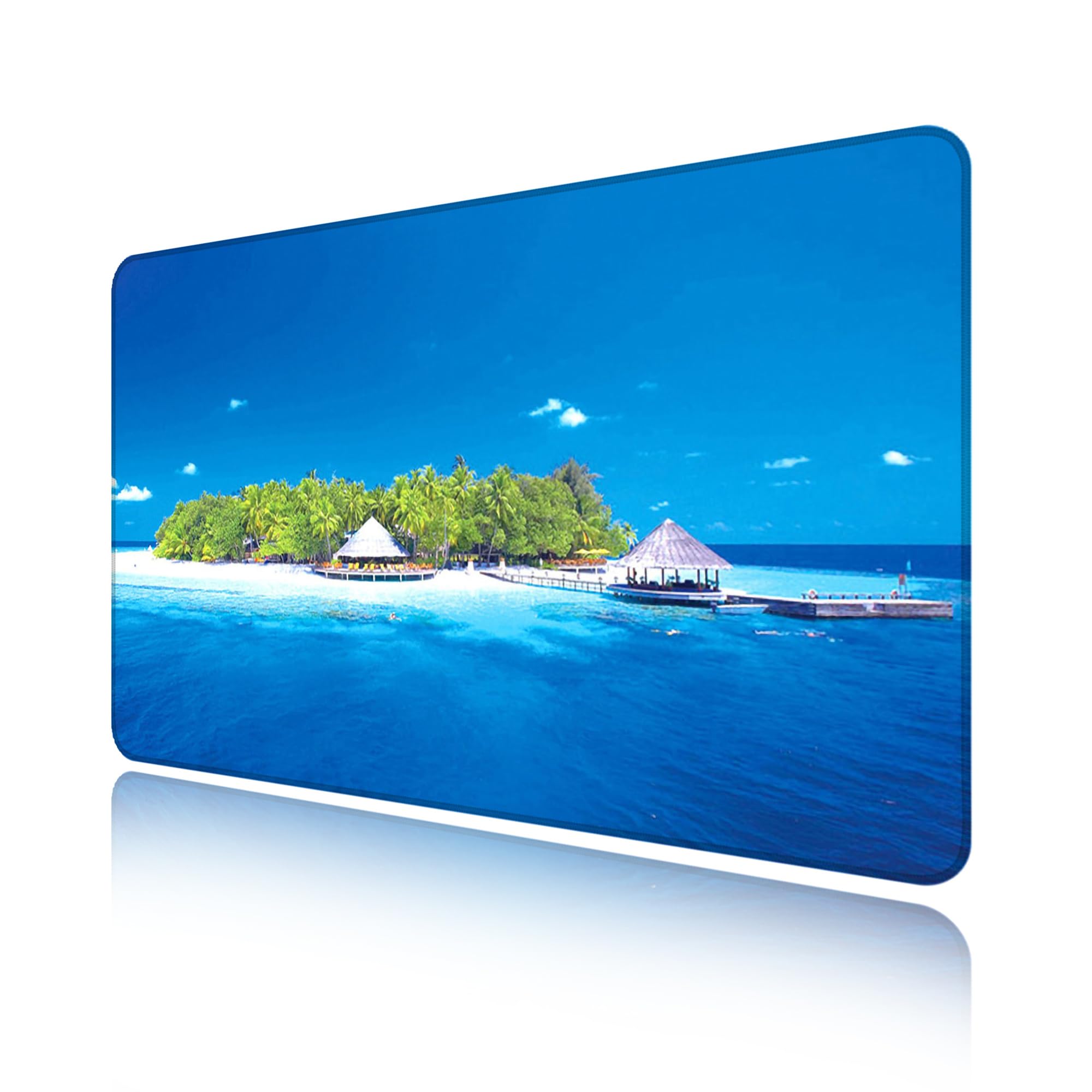 LL-COEUR XXL Etendue Tapis de Souris Gaming Mousepad Paysage Office Table Mat (800 x 500 x 2 mm, Bleu)