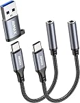 AVMAX USB C à 3.5mm Adaptateur d'écouteurs audio HiFi 2 Pack,Type c à Aux Female Cable pour téléphone 16 15 Plus Pro Max Pad, S24 S23 S22 S21 Ultra Dispositifs du type c (classique(White2))