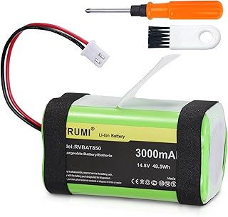 Replacement RVBAT850 Battery for Shark Ion, RV700_N, RV720_N, RV725_N, RV750_N, RV761, RV850, RV850C, RV850WV, RV851WV, RV850BRN, AV751, AV752, AV753 Robot Vacuum Cleaners 3000mAh