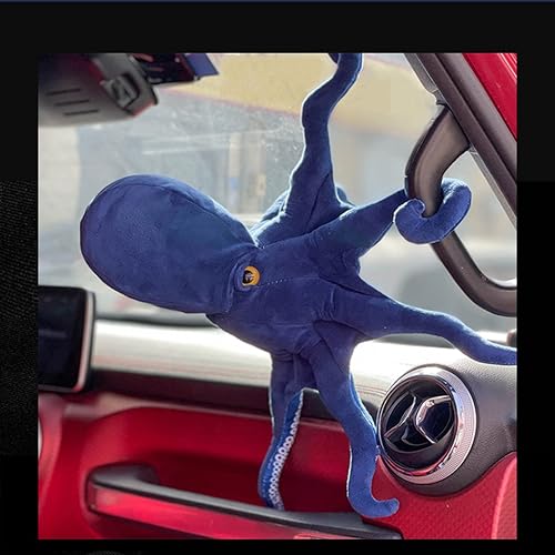 Miniatura 3 de Tiny Heart Juguete de peluche realista de pulpo, pulpo azul de 18 pulgadas, muñeco de reptil suave y lindo modelo de pulpo para niños, regalo de