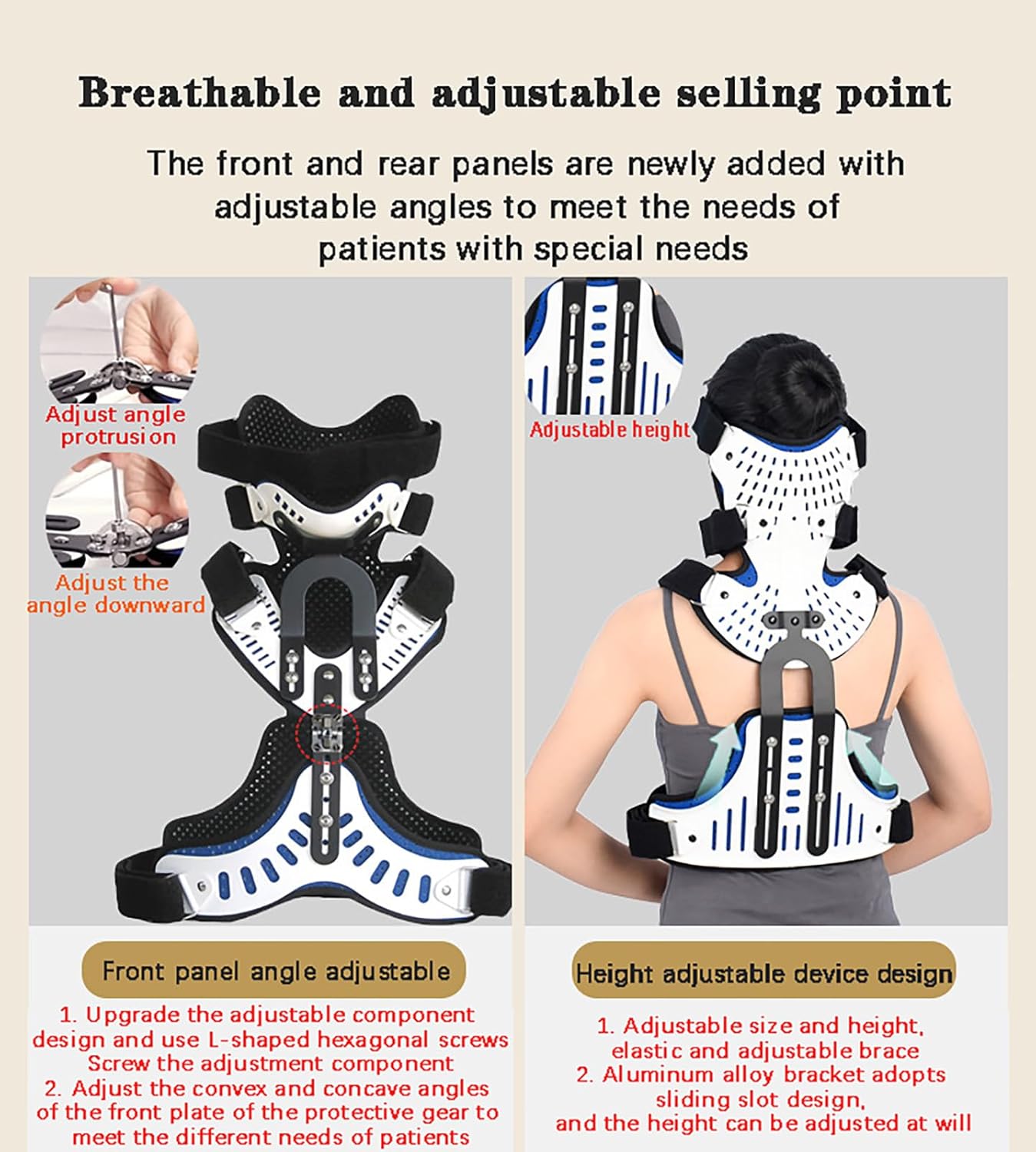 Cervical Thoracic Orthosis Brace – Adjustable Cervical Thoracic Orthosis U Lumbar Support, for Spinal Fractures, Post-Surgery Recovery, Kyphosis & Scoliosis Relief