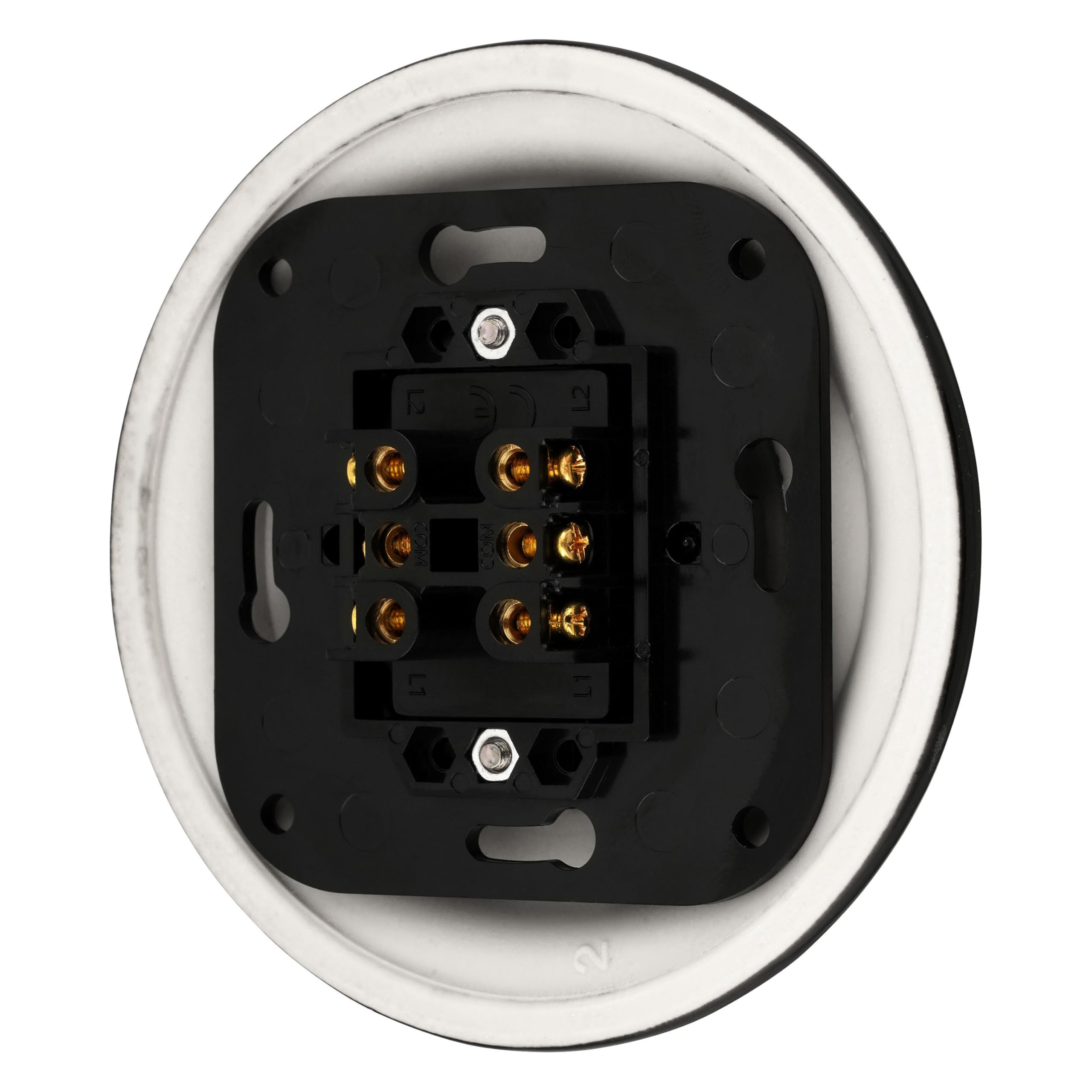 Unterputz Porzellan Retro Toggle Doppelschalter, All-in-One, Serie PR1 schwarz