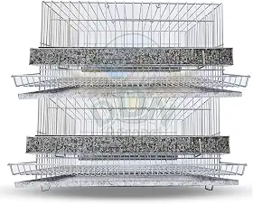 Kit 2 Gaiola Codorna Mini Chinesa Viveiro Bateria 30 Poedeiras Completa