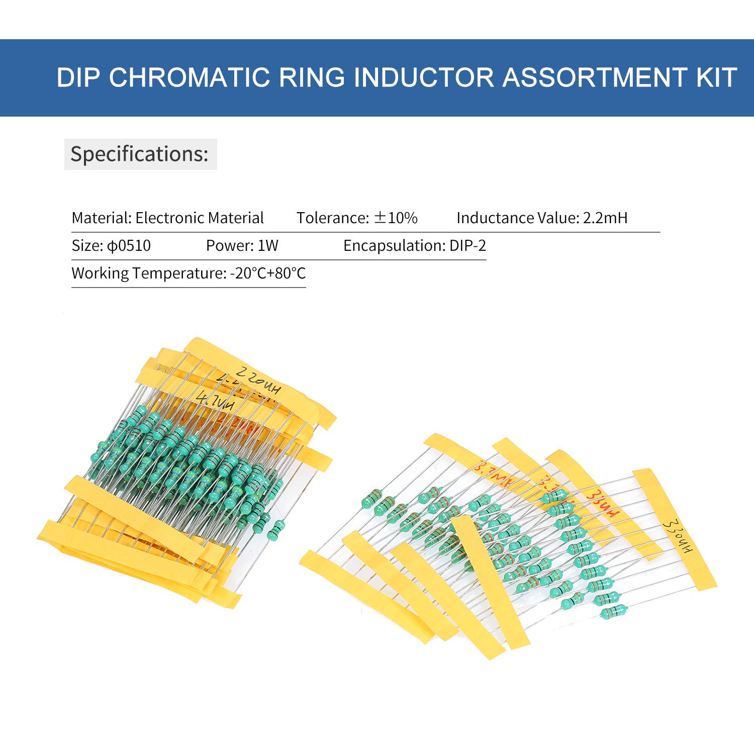 Kit 200 Induttori Anello Cromatici - Assortimento Valori 1μH-680μH - Foto 3