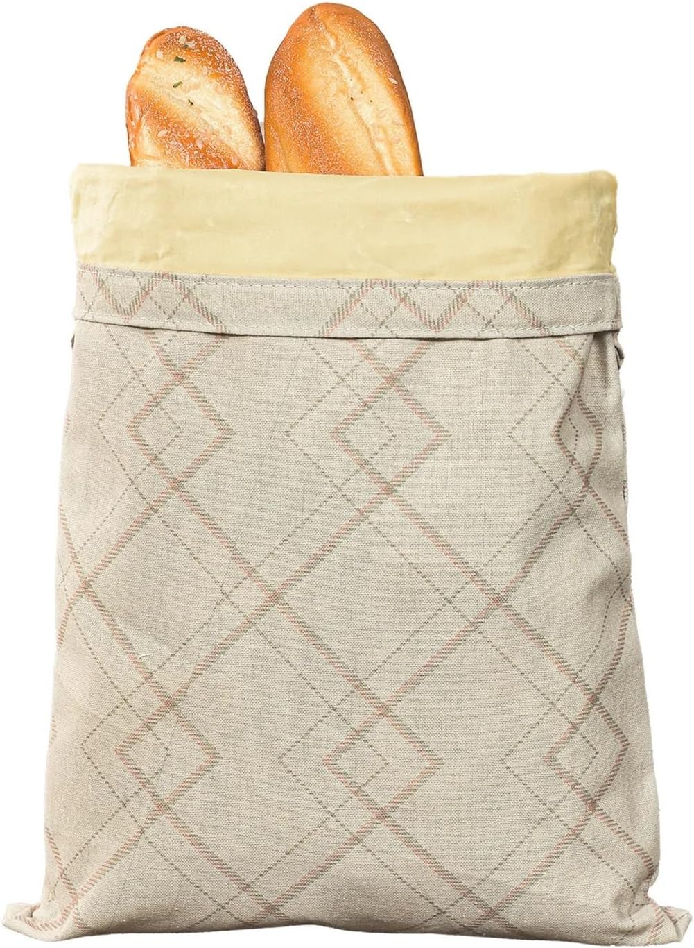 Beeswax Bread Bag Retro Print Beeswax Bread Bags with L Shape Zipper for Freshness Reusable Eco-Friendly Lining Sourdough(Rose)