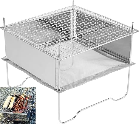 Amazon 焚き火台 メッシュ バーベキューコンロ 風防板付き 収納袋付 コンパクト 軽量 バーベキュー キャンプ 調理 Nl Tkb 01 Teamwin バーベキューコンロ 焚火台