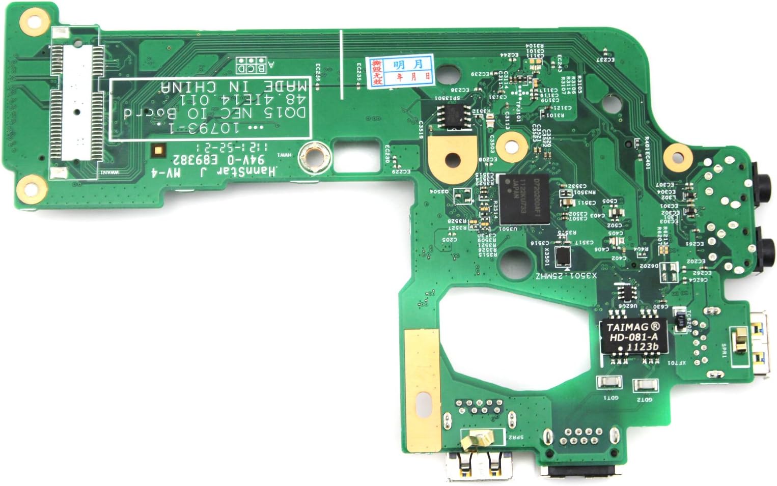 Asunflower USB 3.0 Ethernet Board Audio Jack for Dell Inspiron 15R N5110 48.4ie14.011