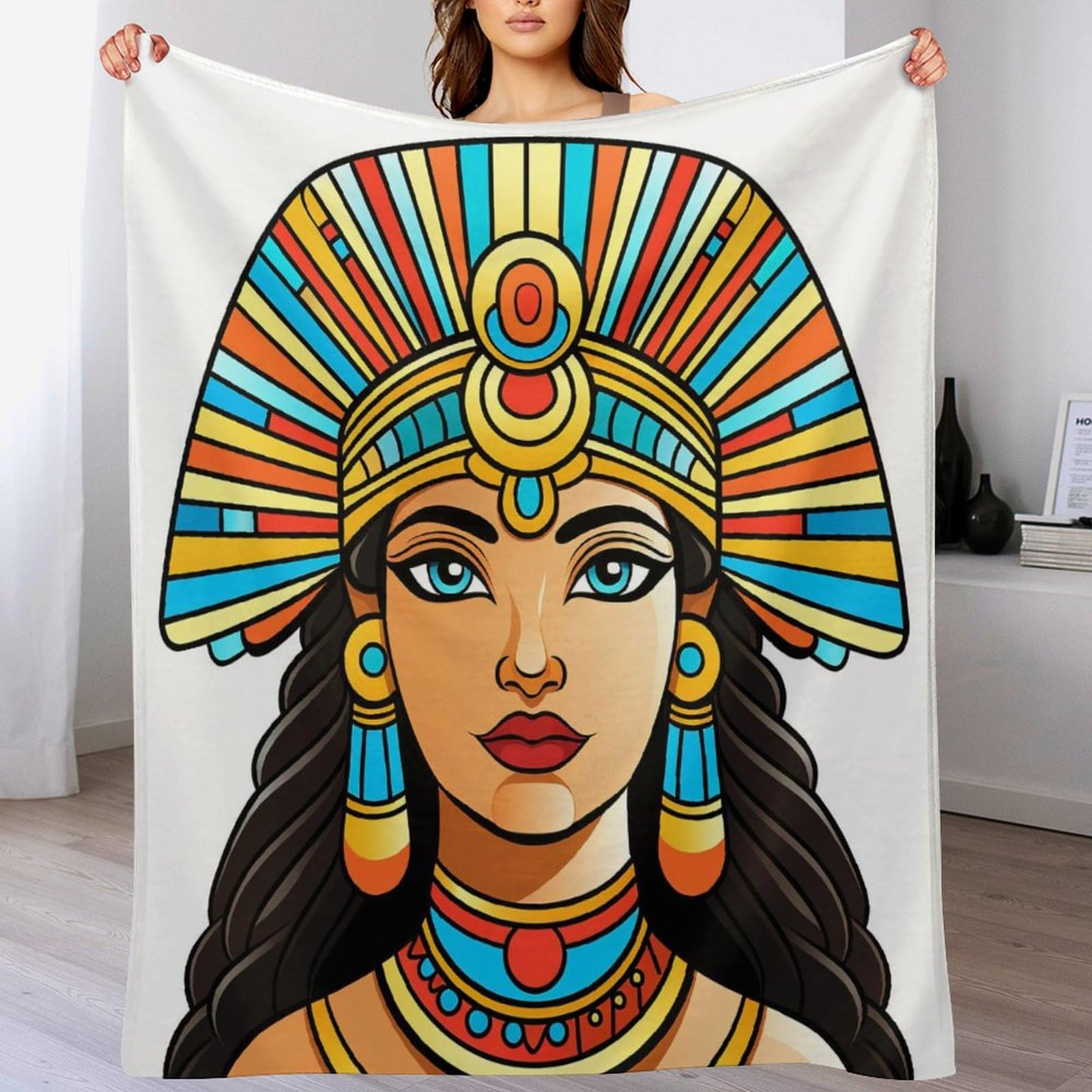 Manta de franela de mitología egipcia polar suave para sofá 140x180 cm