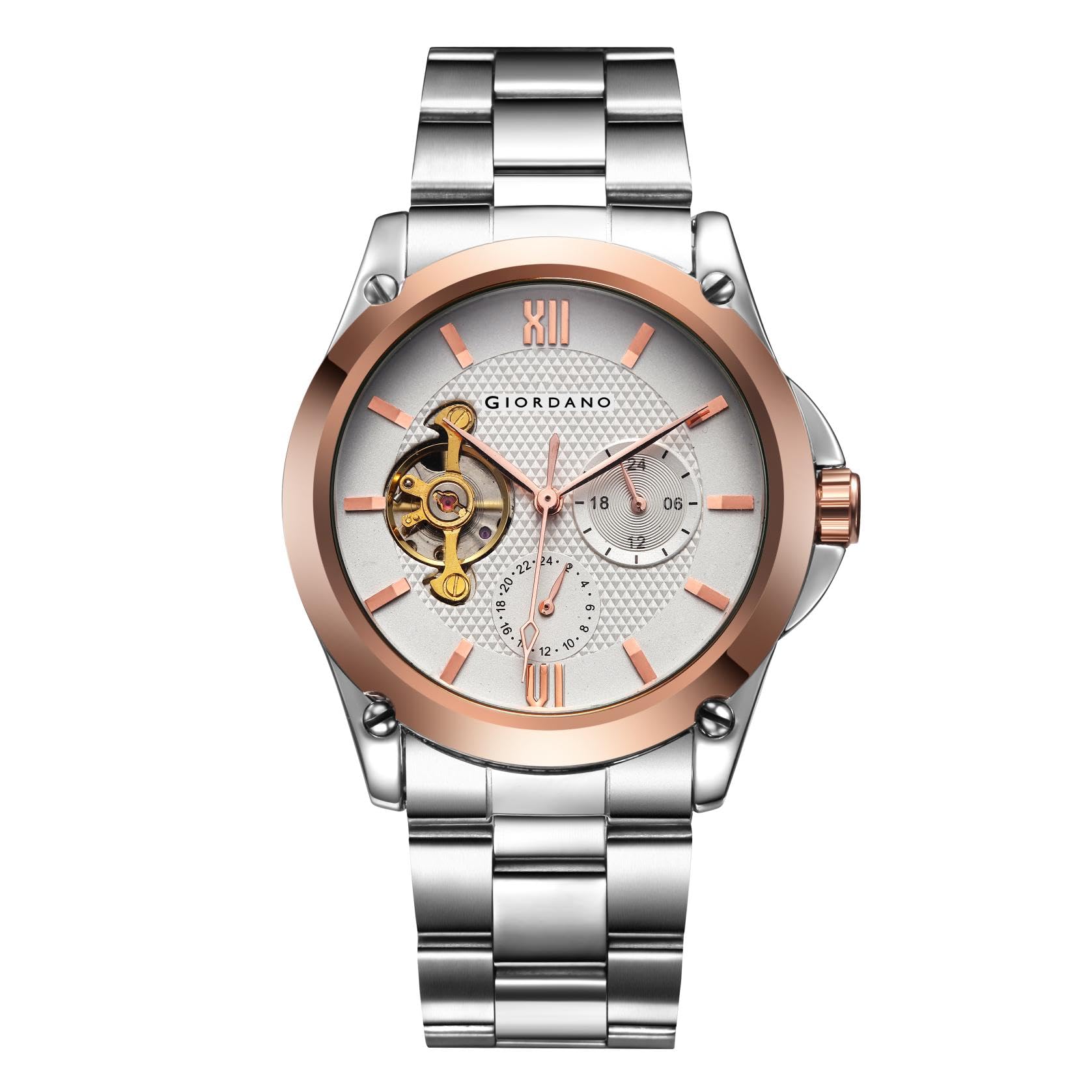 Giordano Automatic Analog Wrist Watch for Men Water Resistant with Classy Dial and Strap|Compliment Your Look|Ideal Gift for|Mens|Boy - GZ-50082-33 (B0CT874775) Amazon Price History, Amazon Price Tracker