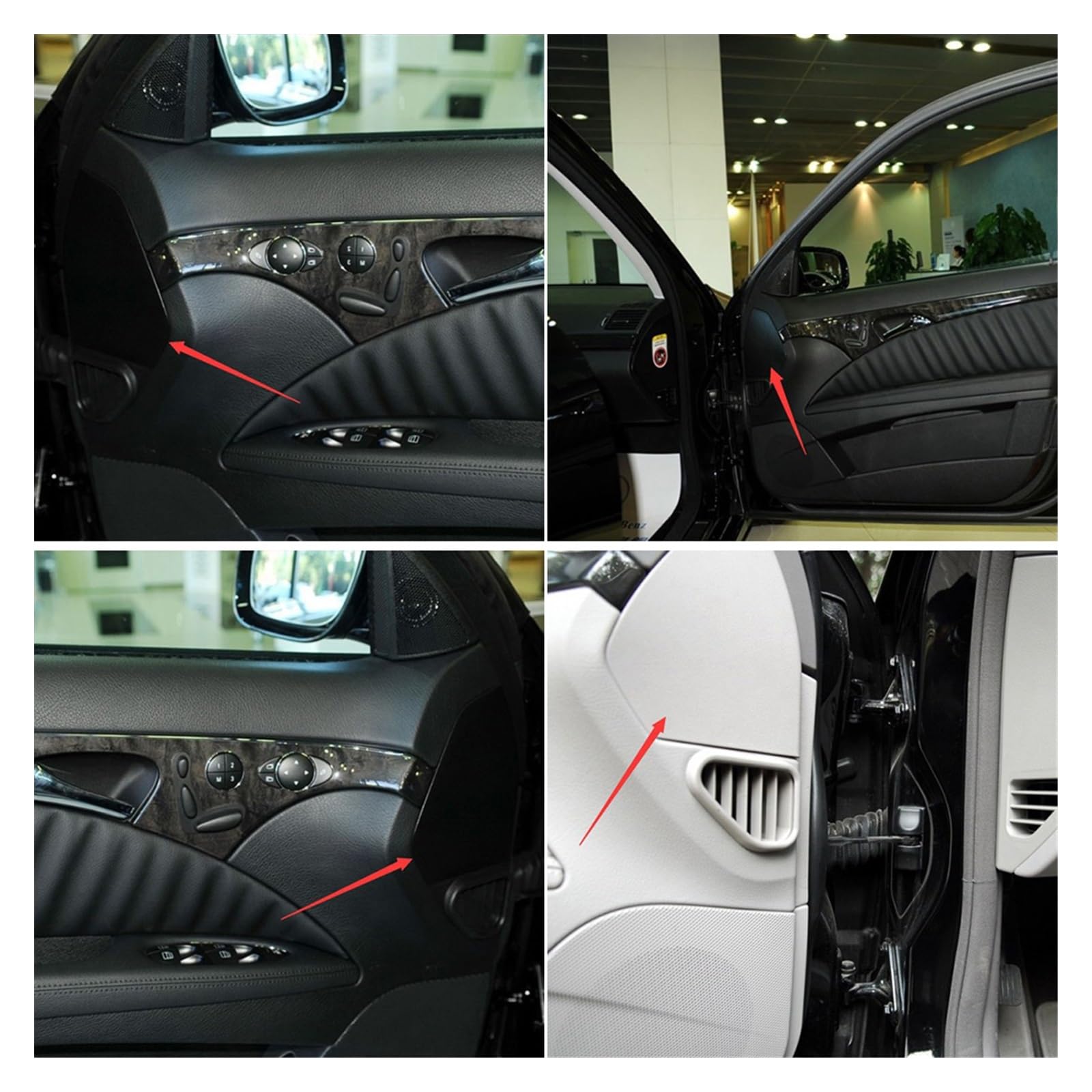 Pannello Rivestimento Portiera Anteriore Per Mercedes Classe E W211 2003-2008 - ABS E Policarbonato