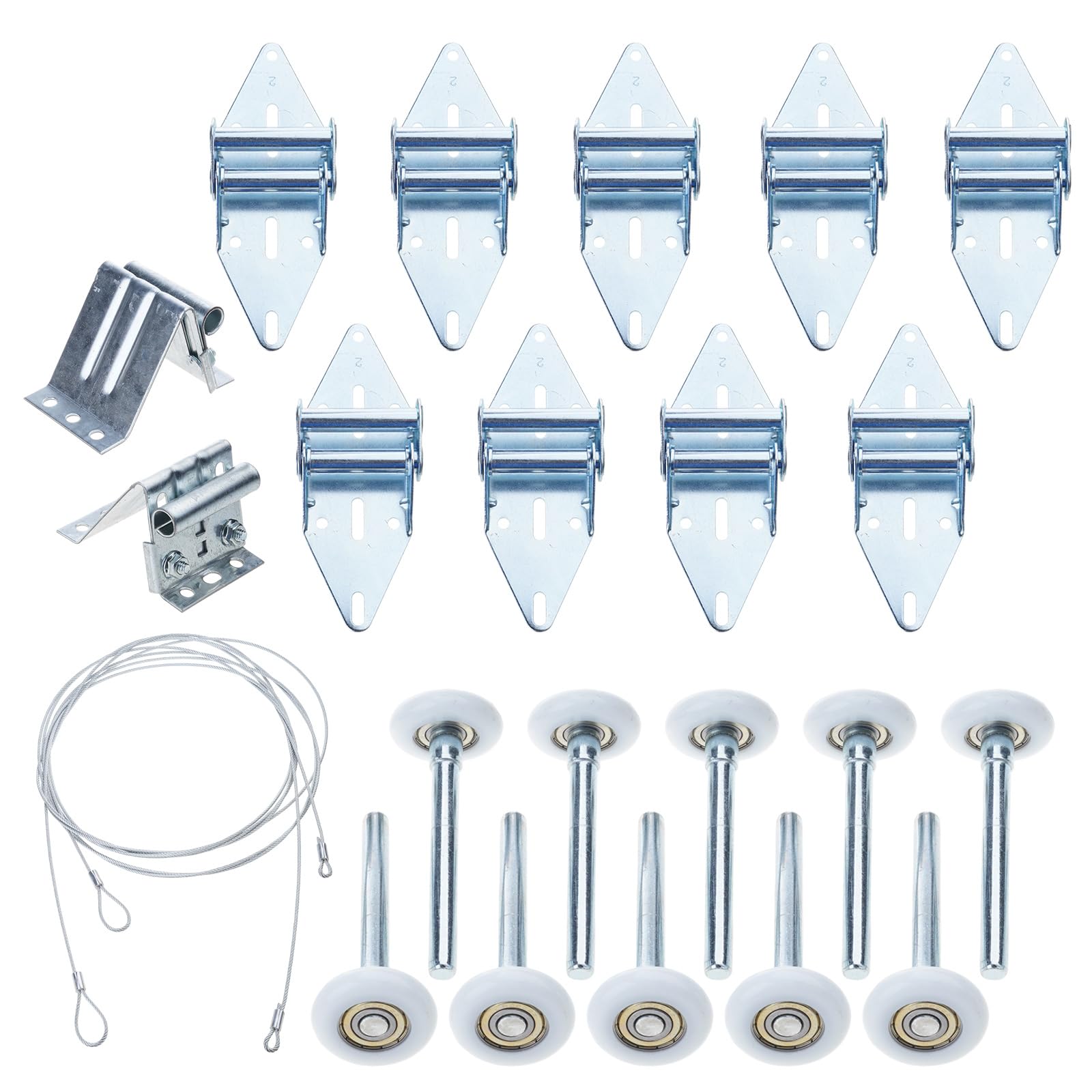 Zbiianxer Multicolor Complete Garage Door Repair Package With Metal Alloy Hinges And Rust Accessories For Longevity Cables Heavy Duty Parts Bearing Rollers Weatherproof Brackets Galvanised Cable Residential Repair Quiet