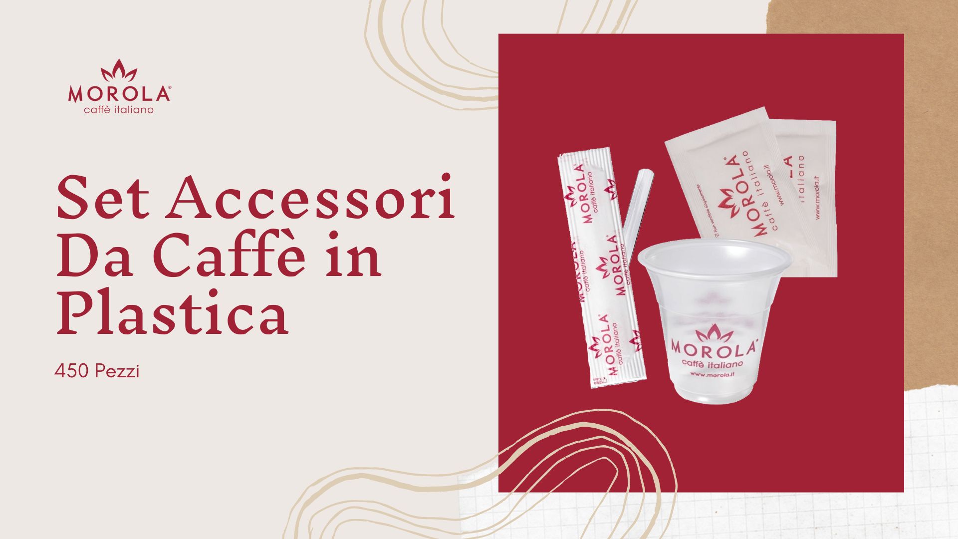 EUROCHIBI Kit Accessori Caffè BIO Con 150 BUSTINE Di Zucchero 150