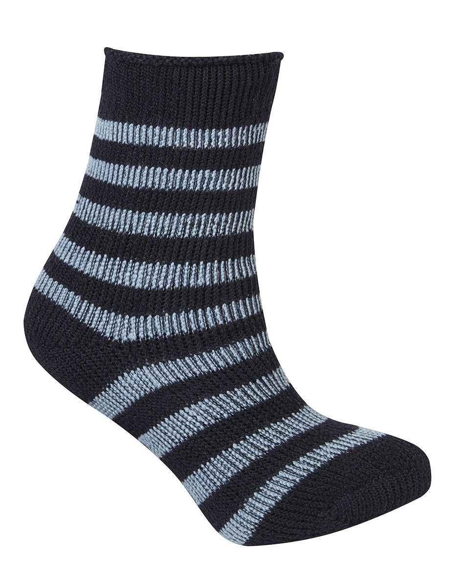 Redtag Boys Navy Red Tag Childrens Kids Extreme Thermal Socks Striped W/Grippers Tog 2.45 9-12