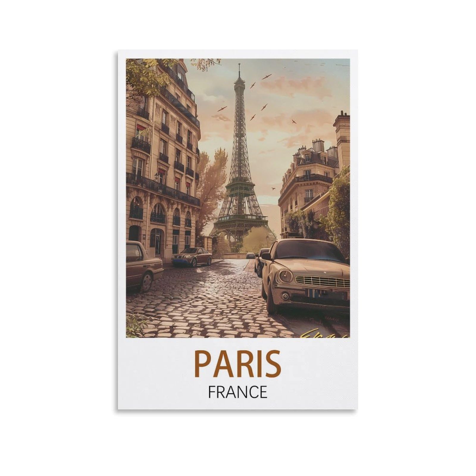 EZMLFA Diamond Painting Kits for Adults,Paris France 5D Diamond Painting Kit for Adults Beginners, DIY Full Round Drill Gem Art Kits for Home 30x40cm
