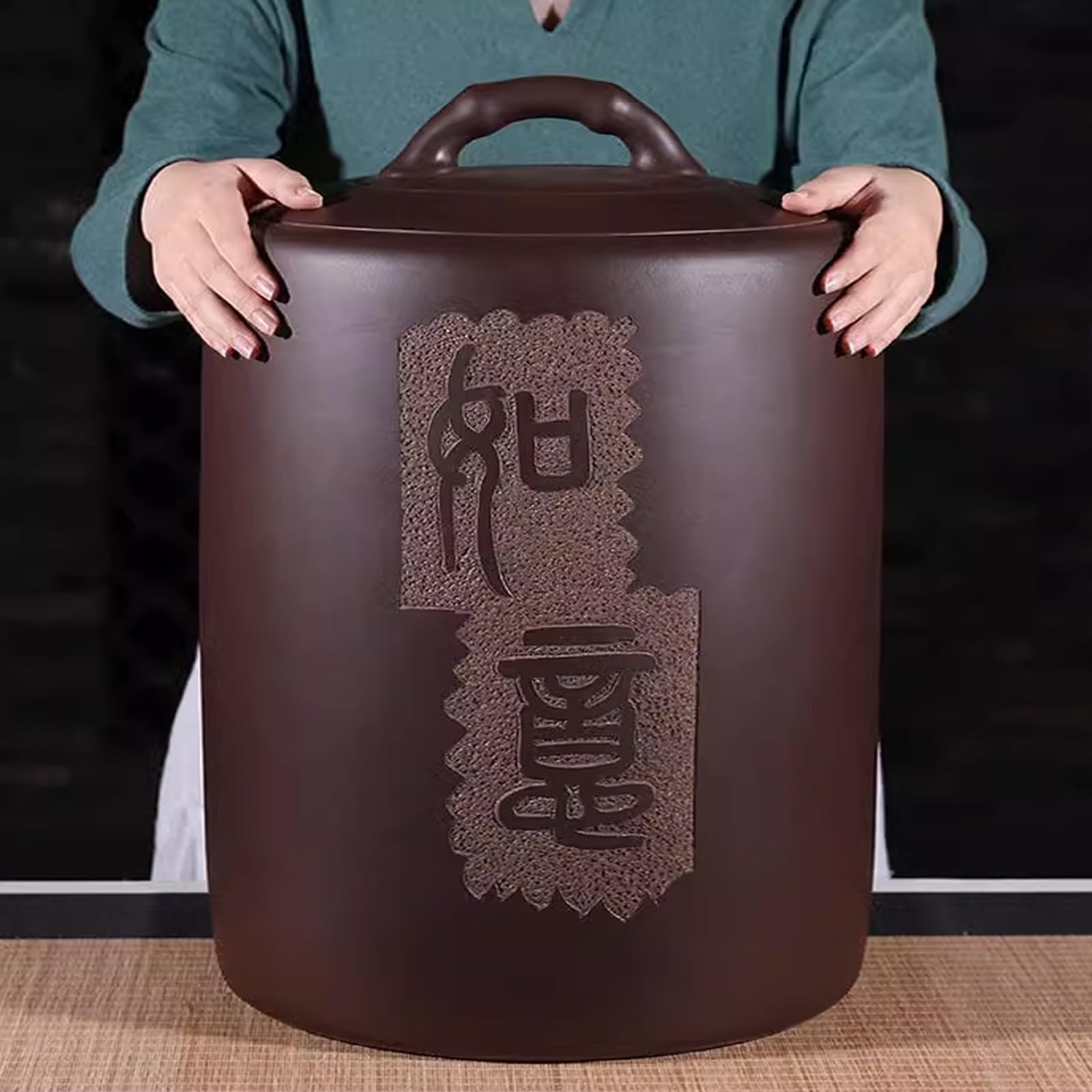 Ceramiczny słoik do przechowywania ryżu, pojemnik do przechowywania żywności o dużej pojemności, idealny do ziaren, mąki, cukru, płatków śniadaniowych i kawy