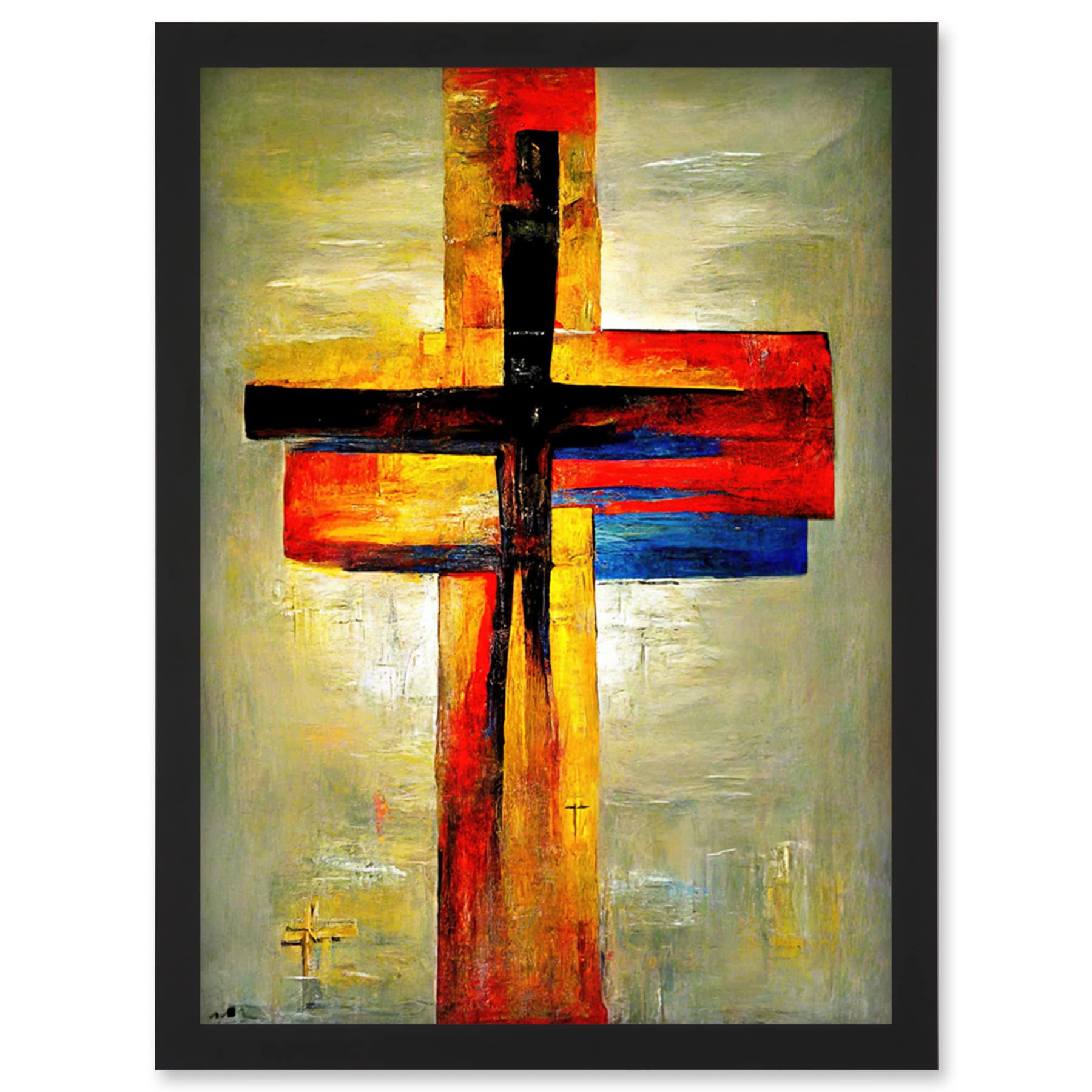 Artery8 Christian Modern Crucifixion Cross Jesus Wall Art PrintA4 Size