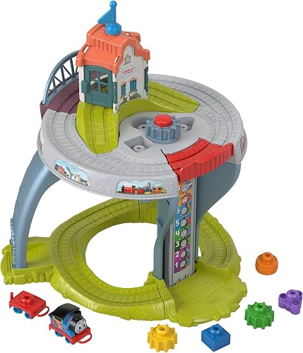 Mattel Thomas & Friends Toddler Toy My First Train Table with Track, Cargo Stacking & Fine Motor Activities for Kids Ages 18+ Months, HXP49