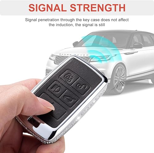 Miniatura 4 de SHANGHONG Funda para llavero Land Rover con llavero funda de protección de cuero genuino compatible con Land Rover Vogue Range Discovery Rover Sport