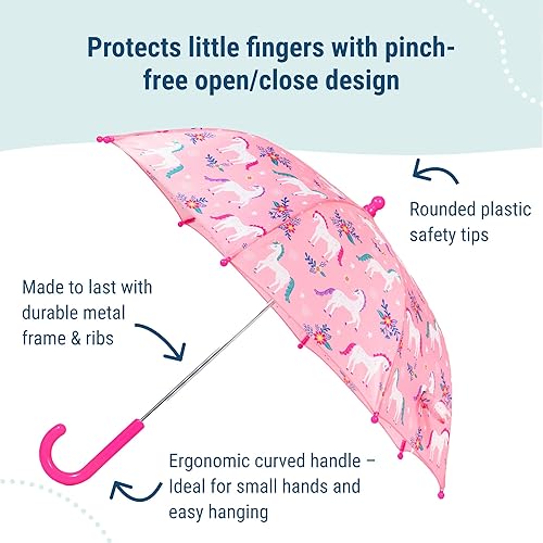 Miniatura 3 de Paraguas para niños Wildkin Dosel a prueba de lluvia, mango curvo, diseño fácil de colgar