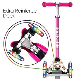 Scooter for Kids Ages 3-5 with Flash Wheels, Kids Scooter 4 Adjustable Height, Toddler Scooter, Mini Kick Scooters for Children, 3 Wheel Scooter for Kids for Girls & Boys Learn to Steer