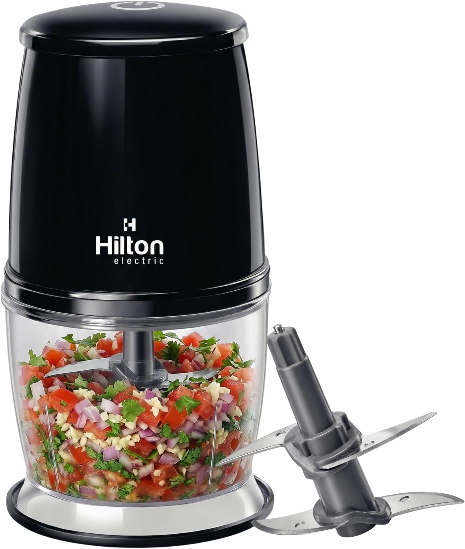Electrical One touch Chopper Versatile Electric Chopper for Garlic, Vegetables,Nuts,Fruits,Meats Chop,Mince, Puree, Whisk,700ml Capacity with 4 Stainless Steel Blades- 300 Watts
