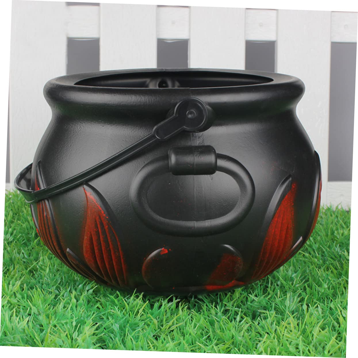 Zerodeko 2Pcs Black Cauldron Candy Bucket with Handle Halloween Party Favors Witch Kettle for Trick Treat Fun for Candy Holder for Halloween Celebrations