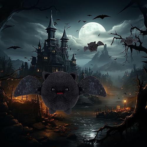 Miniatura 2 de Apricot Lamb Juguetes de peluche de murciélago negro de Halloween de peluche suave perfecto para niños de 4 pulgadas
