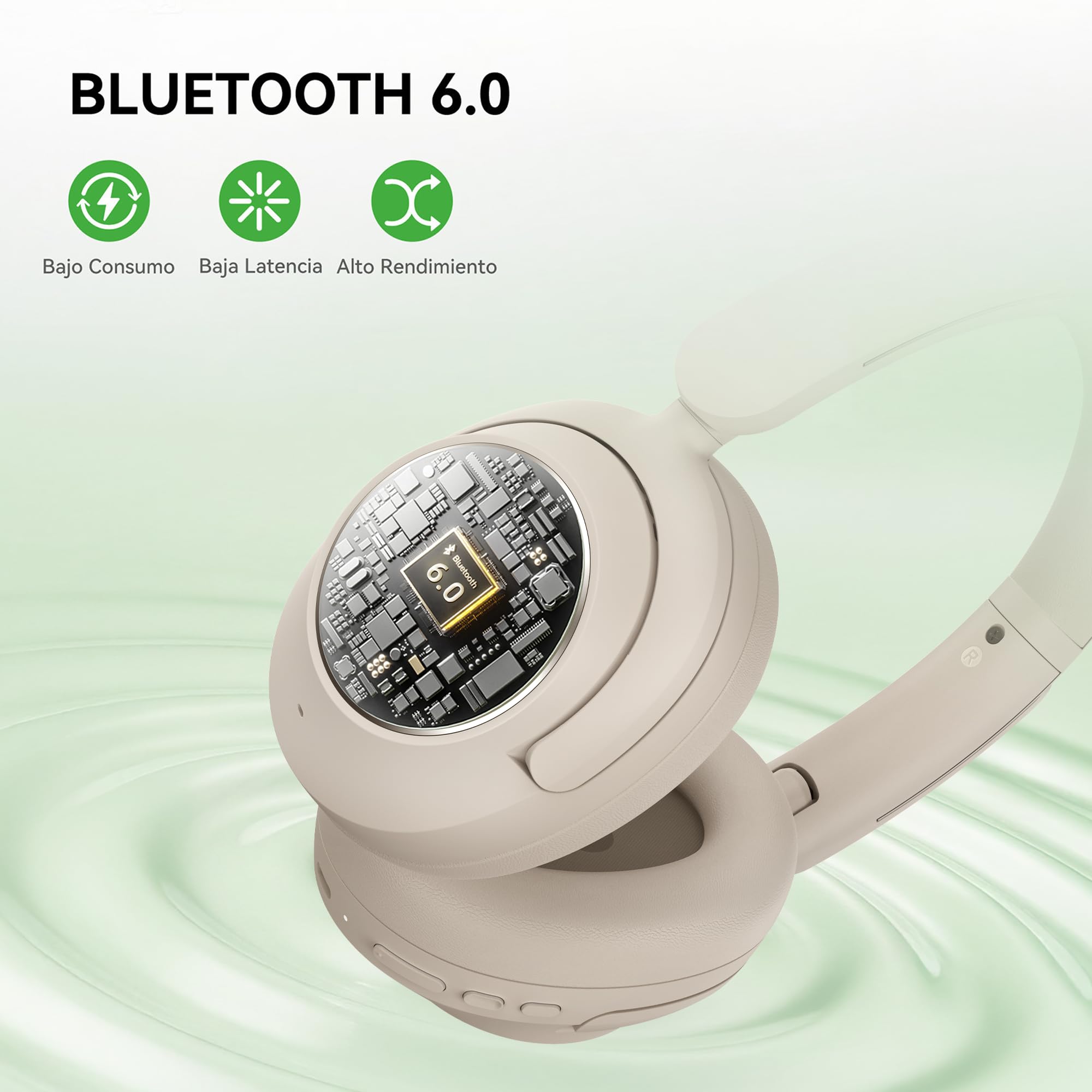 OneOdio Focus A6 Auriculares Híbridos con Cancelación Activa de Ruido, 75H | audio Hi-Res LDAC, bluetooth 6.0, app control, doble micrófono, cascos inalambricos diadema para viajes/oficina