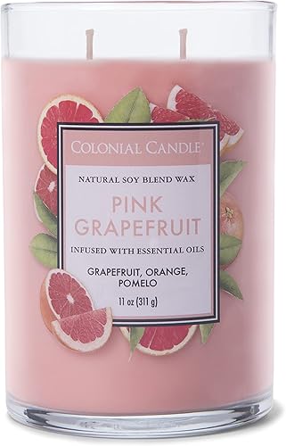 Vista 210 de Colonial Candle Vela perfumada en frasco, cilindros clásicos, brillo navideño, 2 mechas, 19 onzas, morado