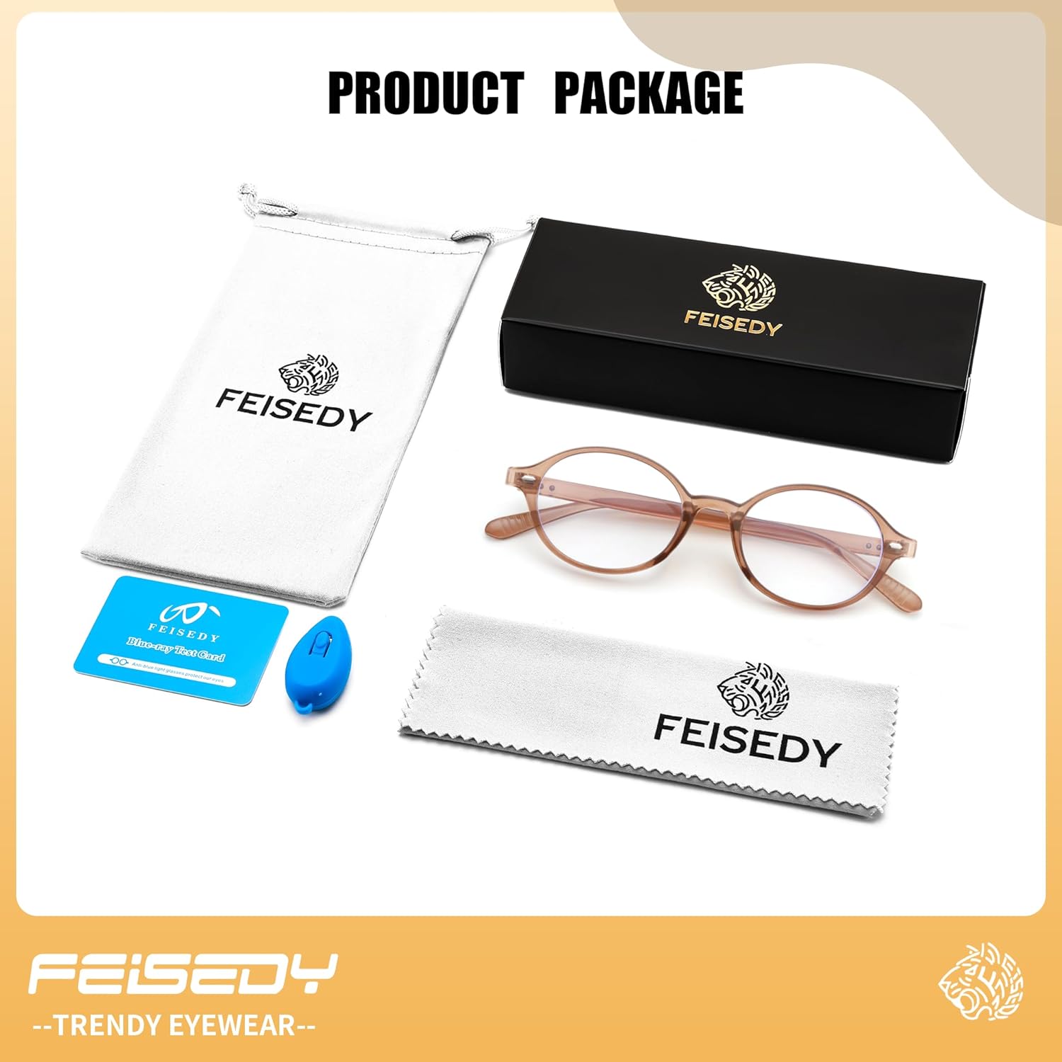 FEISEDY Vintage Oval Blue Light Glasses for Women Men Stylish Lightweight 90s Eyeglasses Fake Nerd Y2k Eyewear Frame B0242 - Image 7