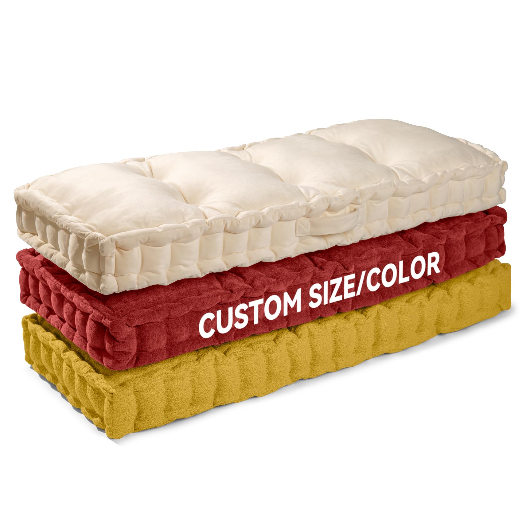 ROFIELTY Custom Bench Cushion, Tufted Bench Cushions for Indoor Furniture, High Resilience Filling Window Seat Cushions Indoor