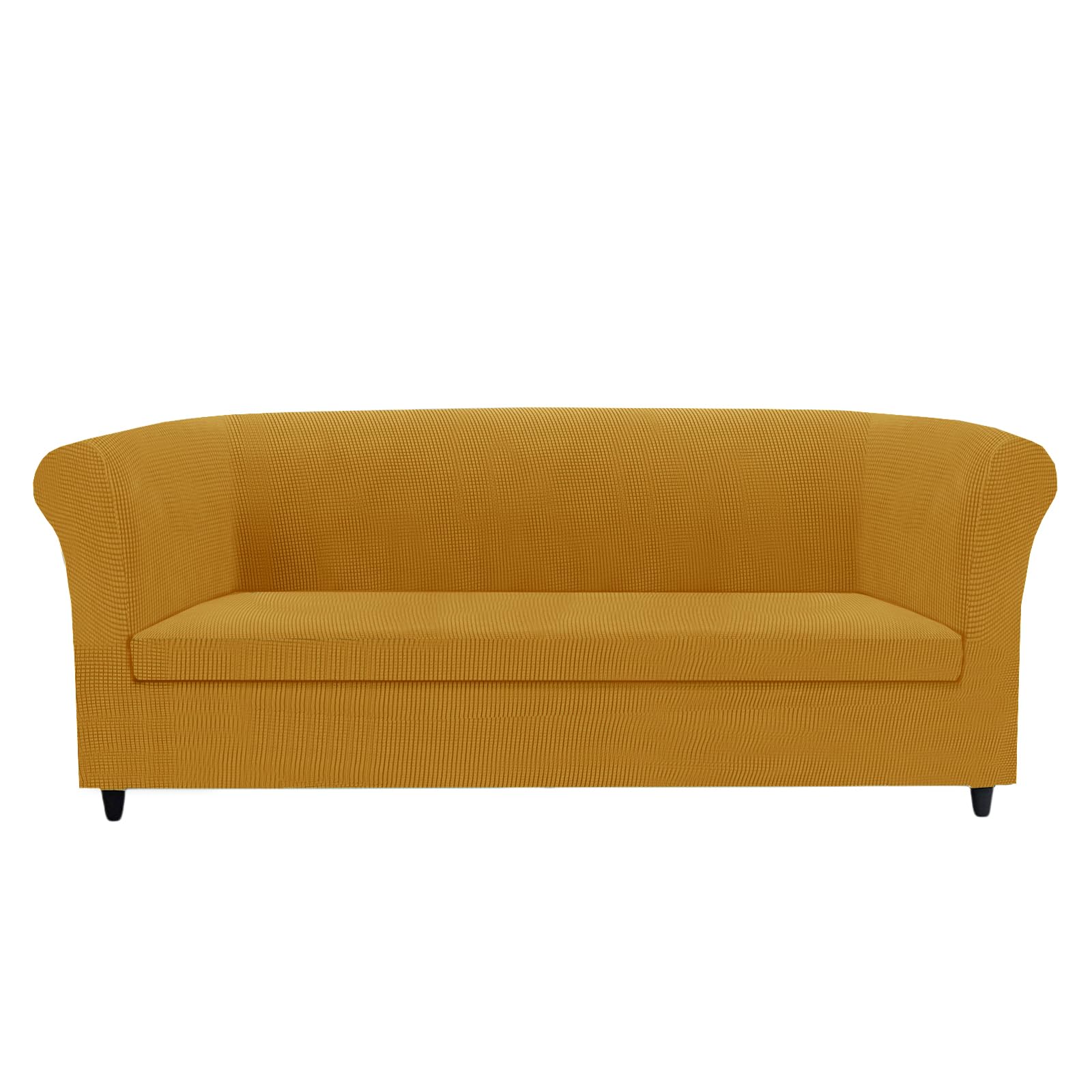 KYJSW Chesterfield Sofa Cover Stretch Jacquard Fabric Couch Slipcover With Armrests Cushion Cover Seat Cover Non-Slip Furniture Protector (Gold,LOVESEAT+1PC LARGE 2-SEAT)