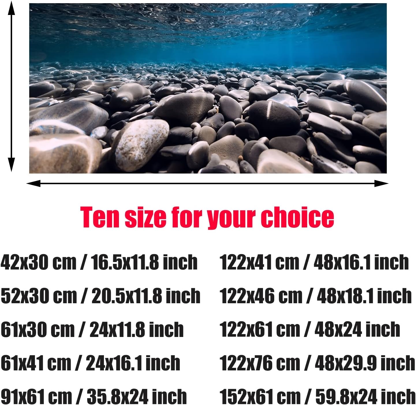 Aquarium Background Sticker, Fish Tank Background Fish Tank Backdrop PVC Adhesive Underwater Rocks Tank Background Poster Backdrop Decoration Paper,122x76cm